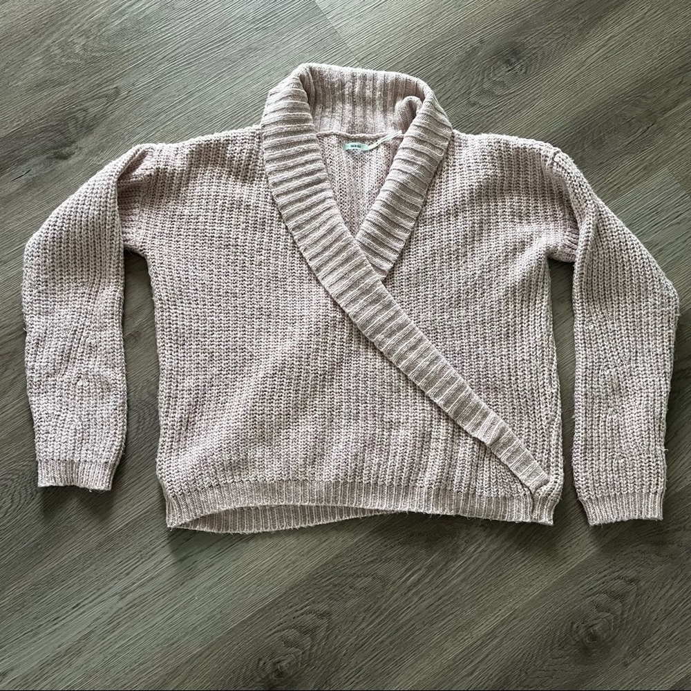 Kimchi blue cowl neck wrap sweater pink